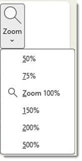 Access Zoom ribbon settings
