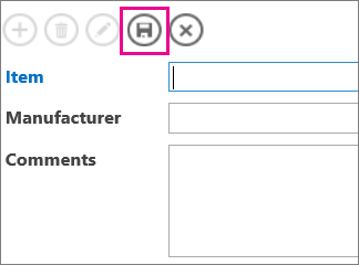 Save button on the action bar