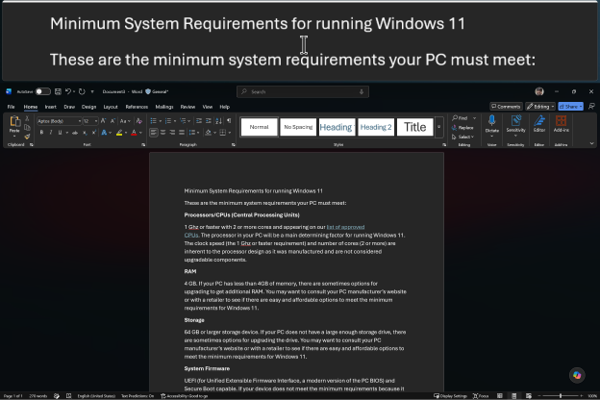 Screenshot that shows Docked view: a magnified strip is pinned to the top edge of the screen showing enlarged text, while the app below stays at normal size.