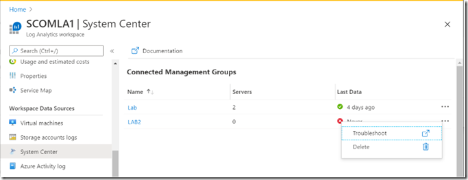 SCOM page with actions SCOM page with actions