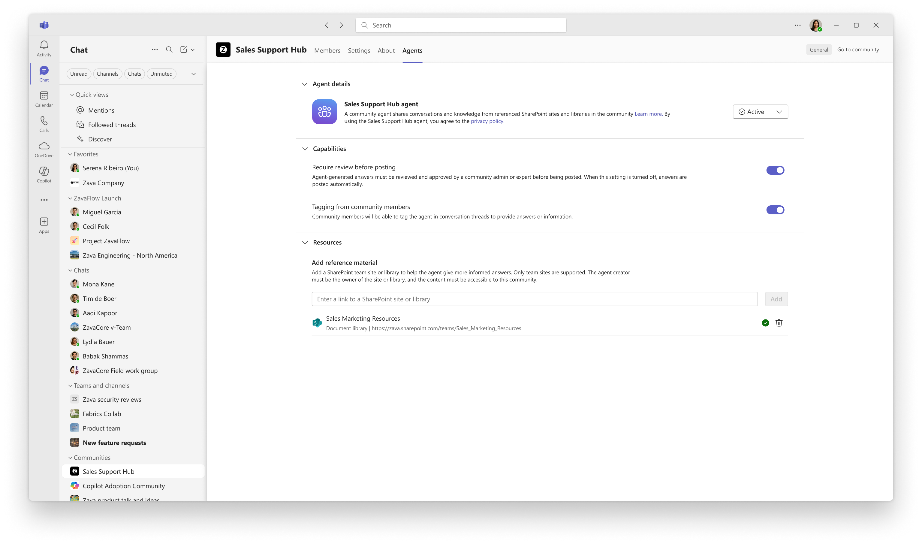 user settings
