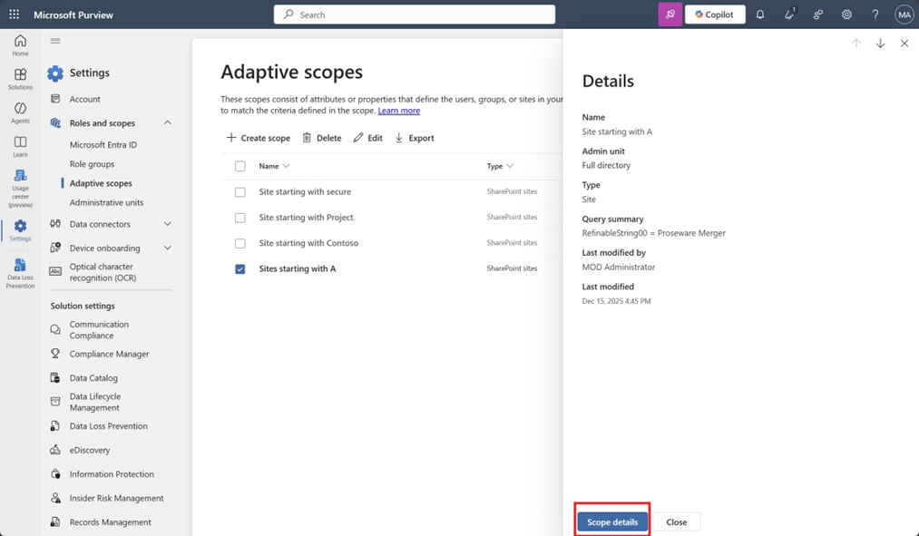 user settings