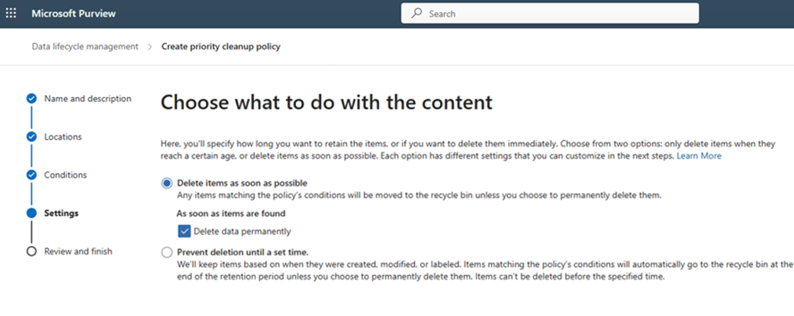 user settings