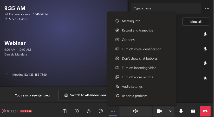 user settings