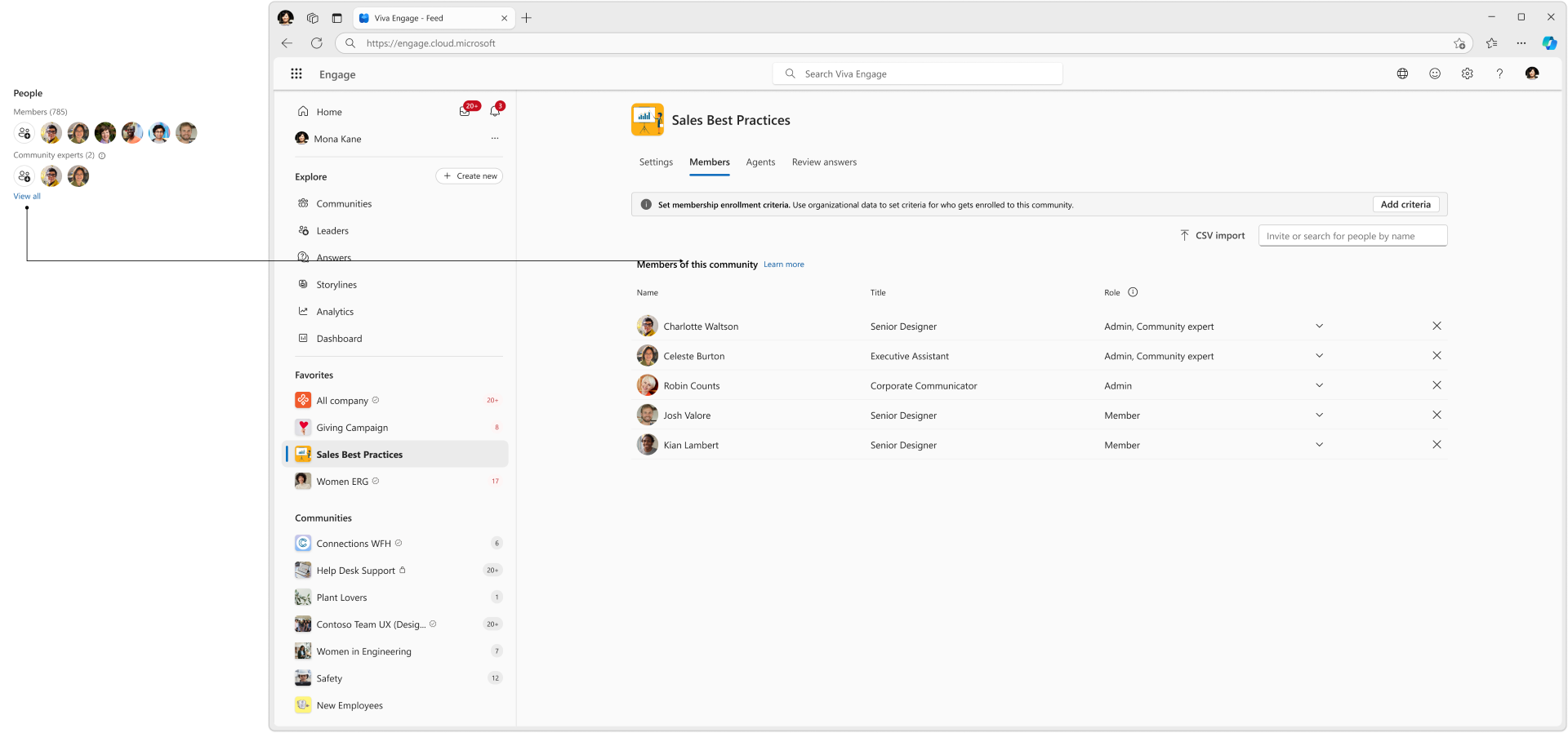 user settings