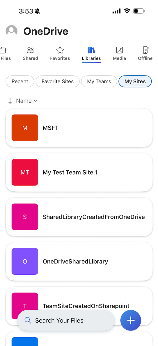 MC1430540: OneDrive for iOS Gets My Sites Tab for Easier Access to SharePoint Group Sites 5 user settings