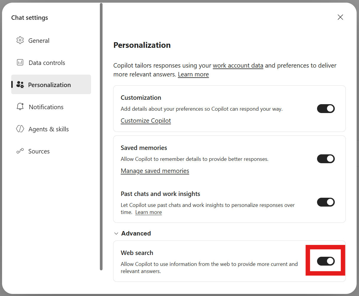 MC1421919: Microsoft 365 Copilot Expands Web Content Setting Across Experiences and Relocates It to Settings 1 21282 1