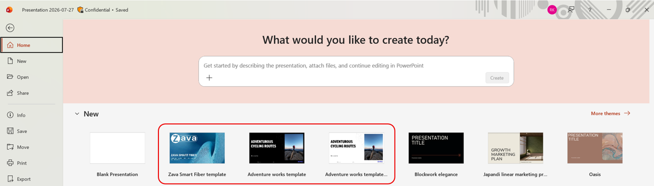 MC1442612: PowerPoint Adds Direct Access to Organizational Brand Templates via Backstage on Windows 2 21305 2