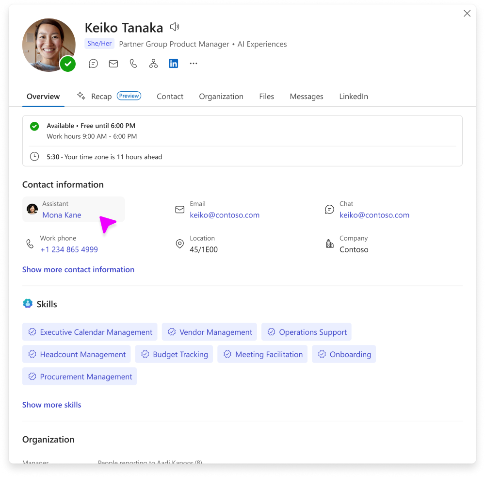 MC1457229: Microsoft 365 Copilot Supports Importing Executive Assistant Data via People Connectors 1 21452 1