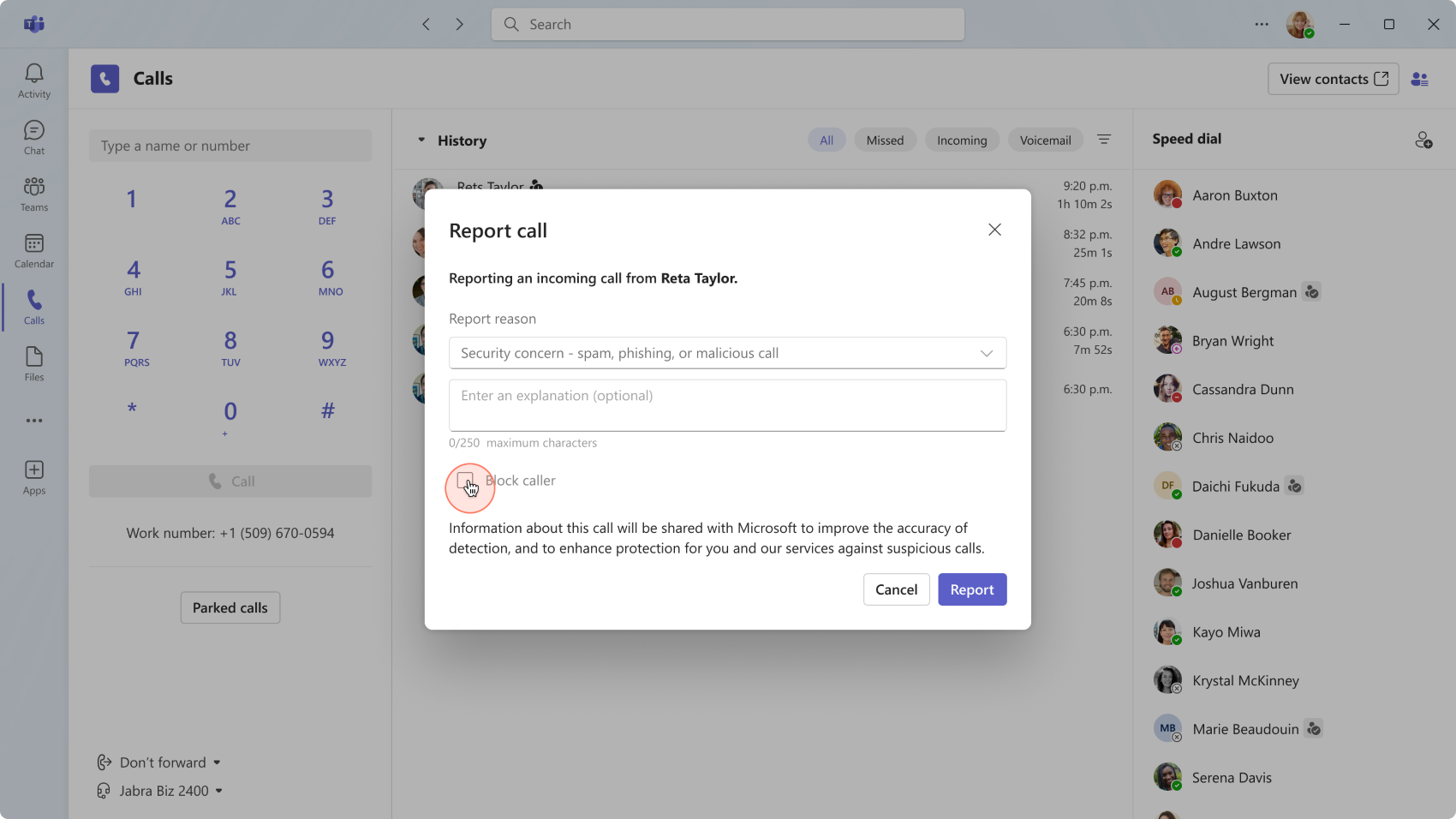 MC1447673: Microsoft Teams Adds Option to Report Security Concerns in Group Call History 1 21505