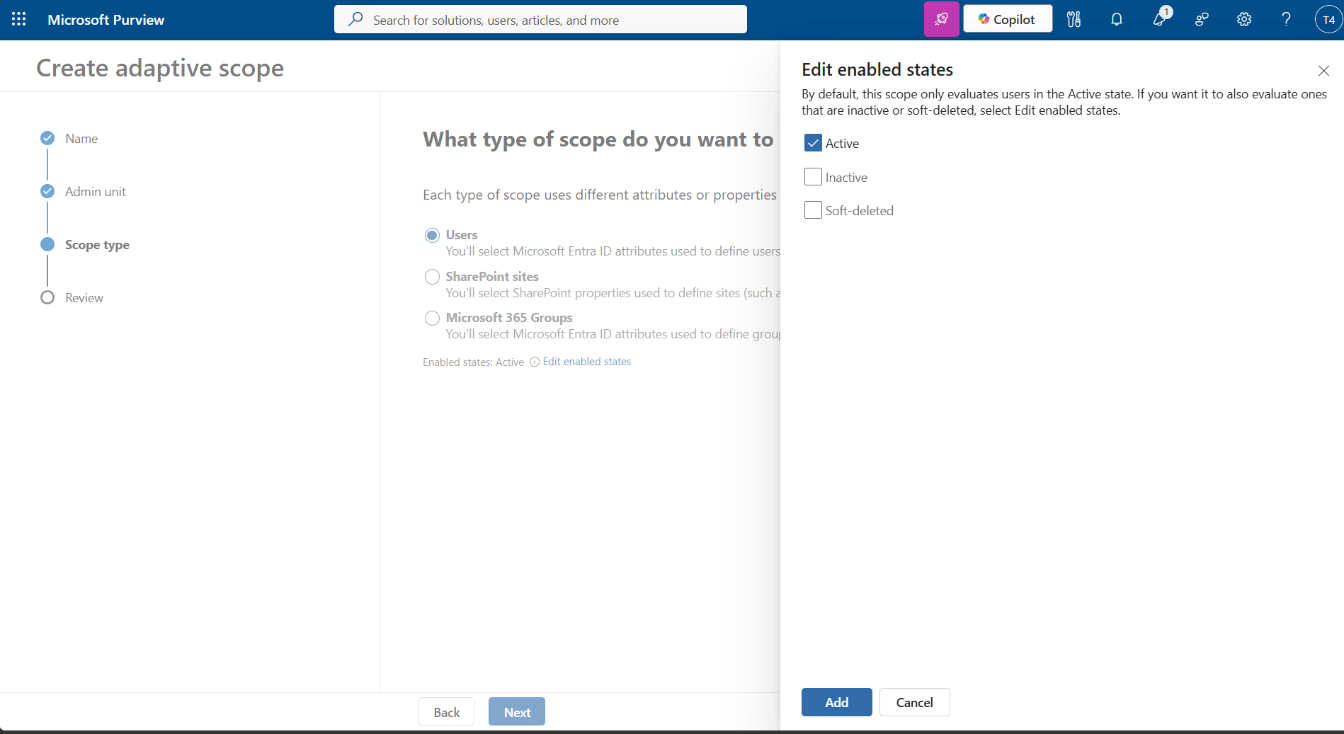 MC1450128: Microsoft Purview Adds Lifecycle Status Controls to Adaptive Scopes and Supports ISO 8601 Durations 1 21547