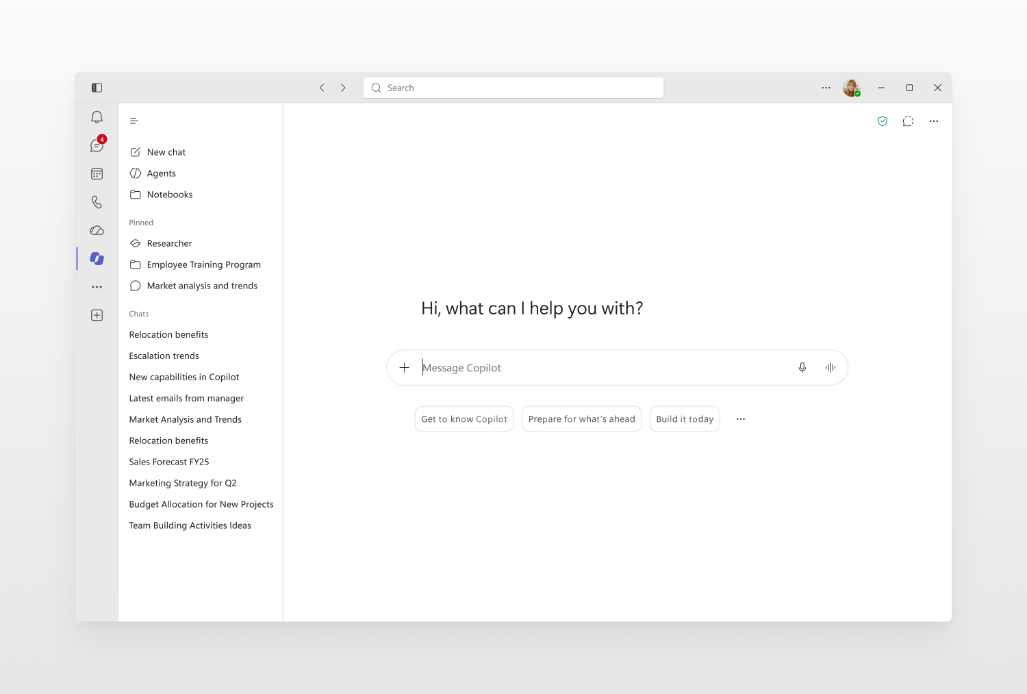MC1458472: Microsoft Teams Refreshes Copilot with Chat-Centered Design and New Tasks View 1 21606 1