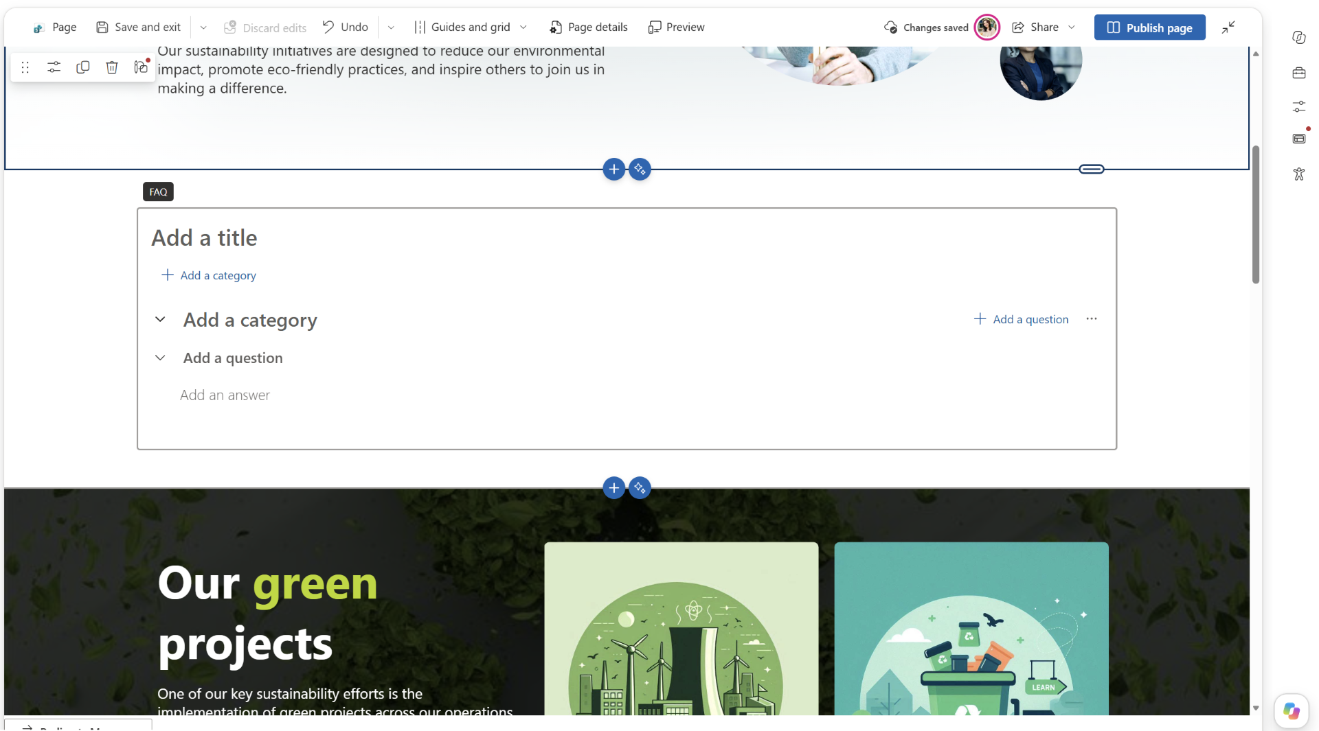 MC1476319: SharePoint Moves AI FAQ Creation to Copilot and Keeps Manual Authoring in FAQ Web Part 2 manual web part input