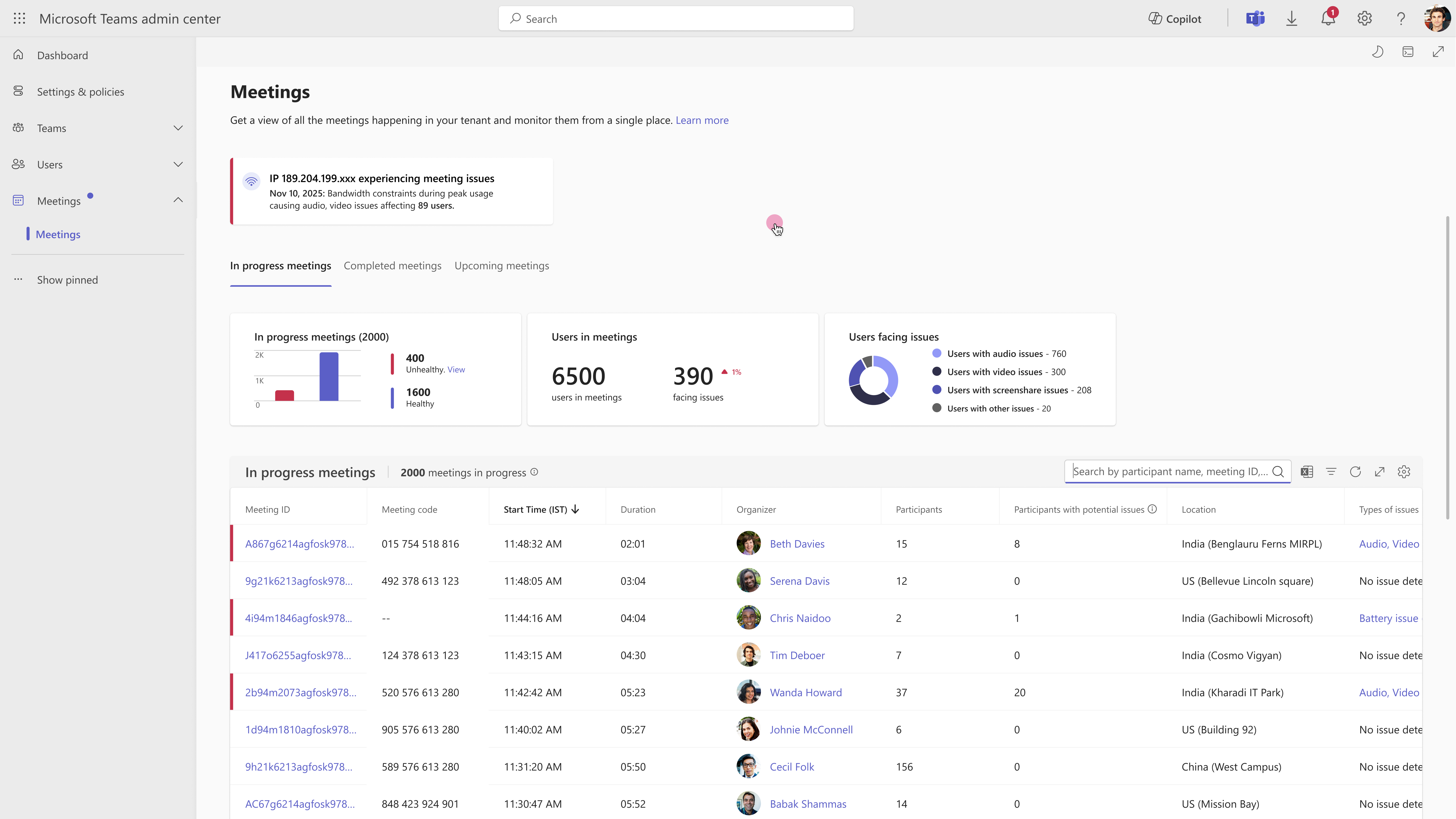 MC1523077: Teams Admin Center Adds AI-Powered Insights for Meeting Quality Analysis 1 22275 1