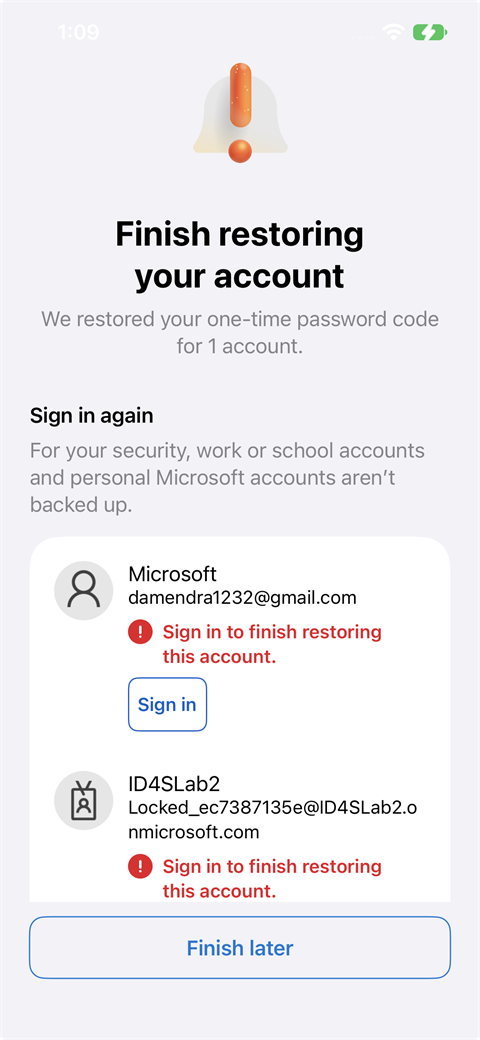 MC1521604: Microsoft Authenticator Gets Refreshed Home and Restoration Experience on iOS and Android 4 22294 5