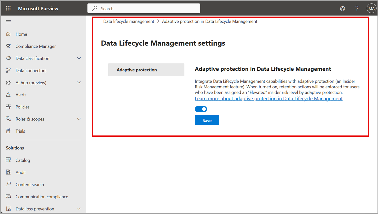 admin settings