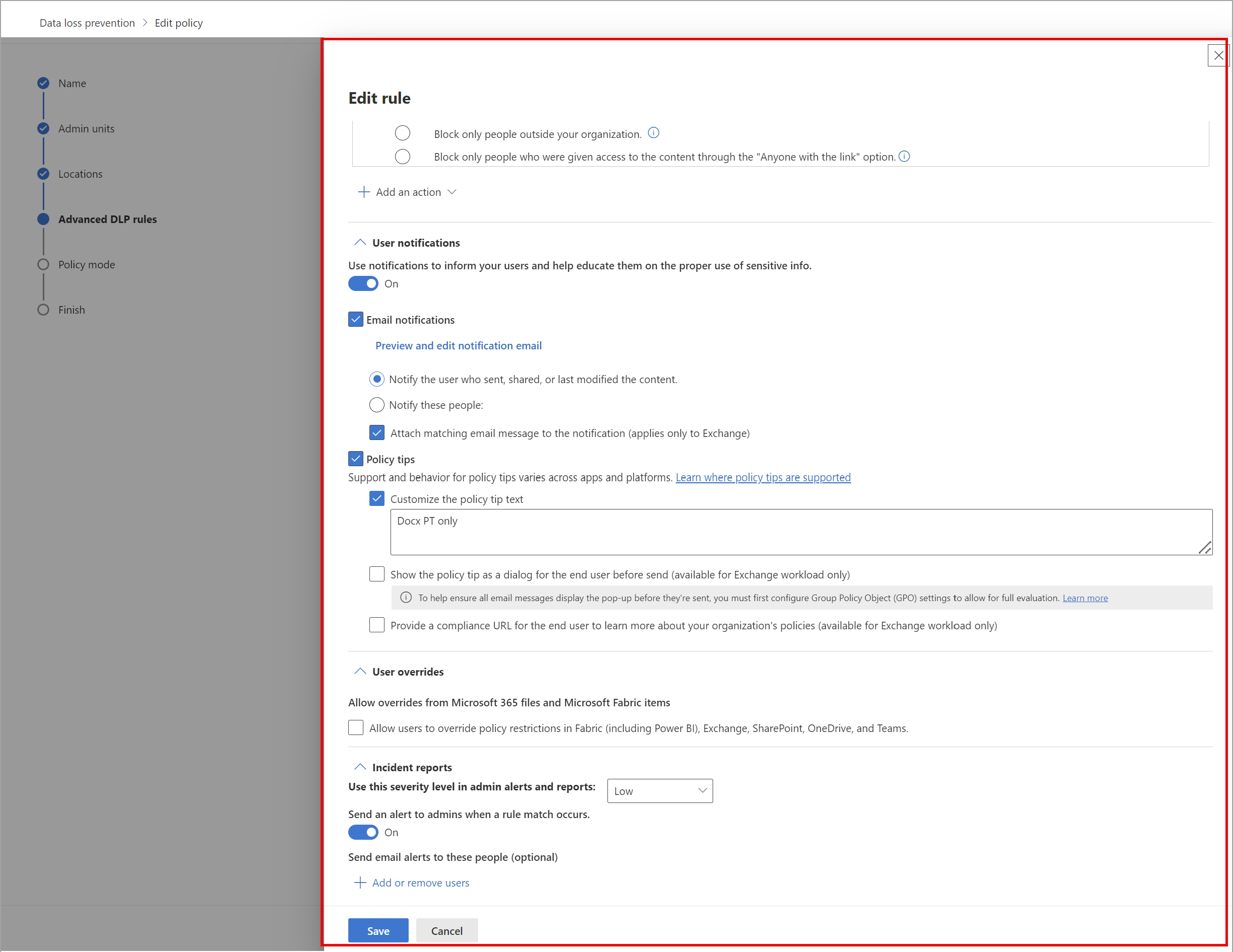 admin settings