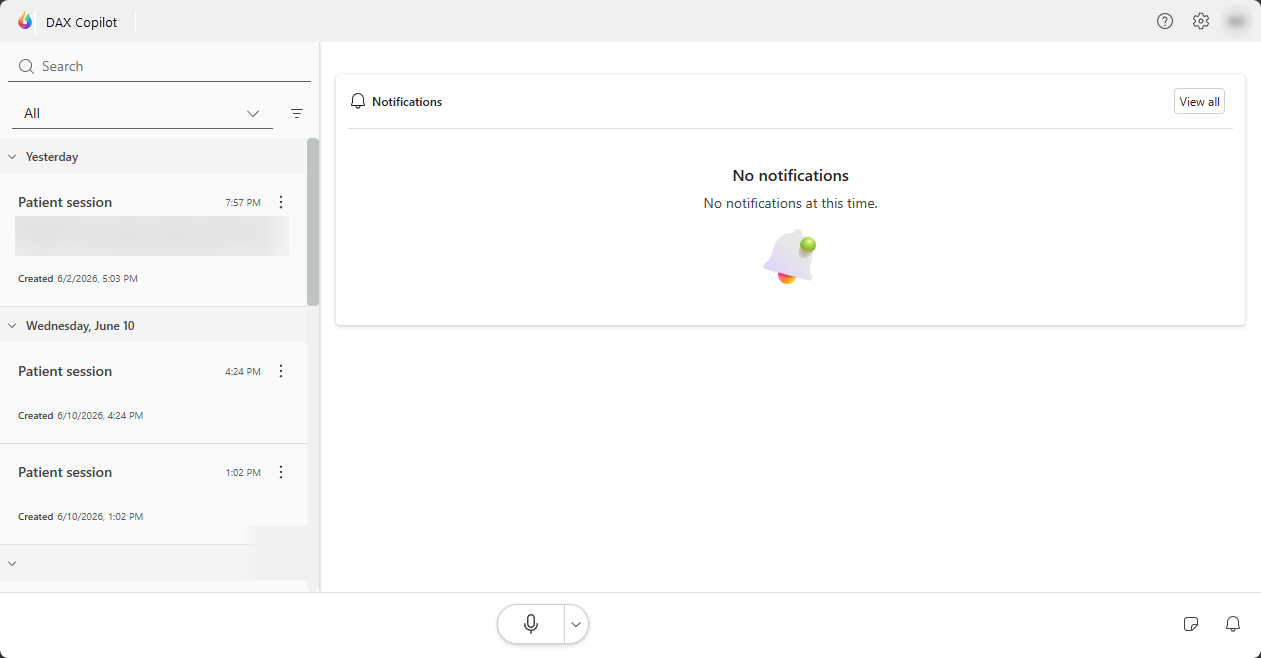 Screenshot of the DAX Copilot homepage.