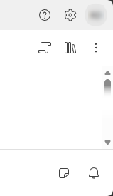 Screenshot of the icons in the header and footer of the patient page.