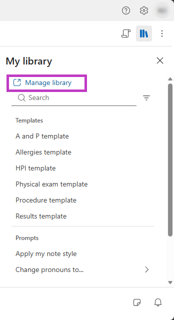 Screenshot of Library open.