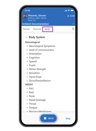 Image showing Guide tab highlighted and sample flowsheet guidance.