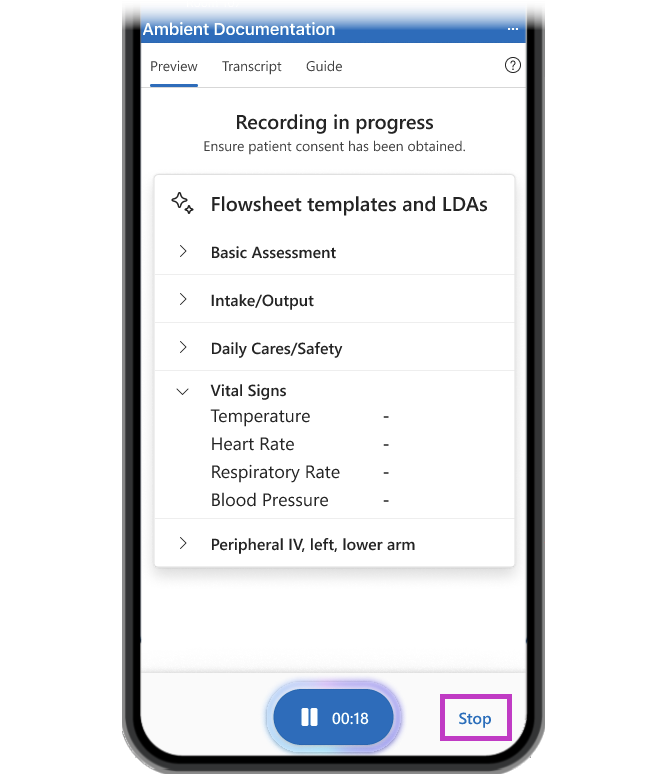 Image showing Preview tab with Stop button highlighted.