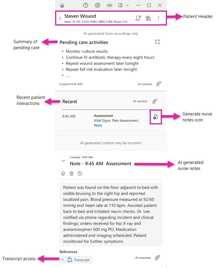 Comprehensive patient view in DragonCopilot app. 