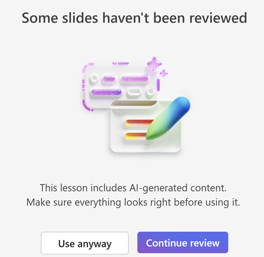 screenshot of slide review