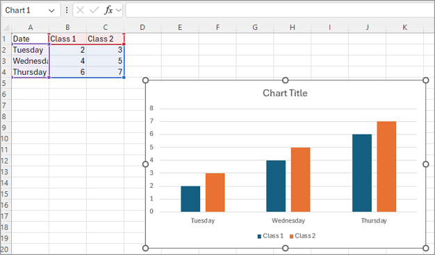 Select the cell in the workbook that contains the legend name you want to change.