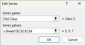 Screenshot that shows to type a legend name into the Series name text box, and select OK.
