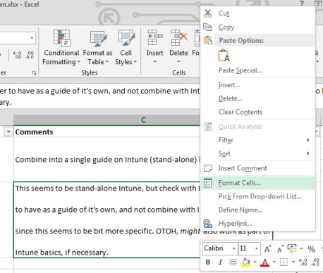 On the right-click menu, click Format Cells.
