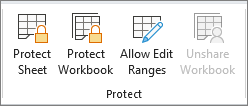 Protect workbook options