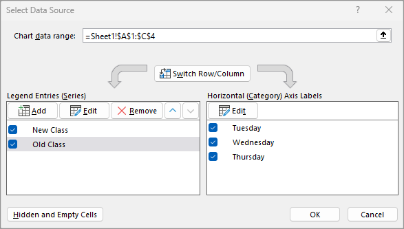 You can edit the legend name in the Select Data Source dialog box.