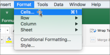 Format cells