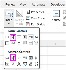 Add a list box or combo box to a worksheet in Excel | Microsoft