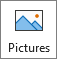 Screeshot that shows the Pictures button in the Illustrations group.