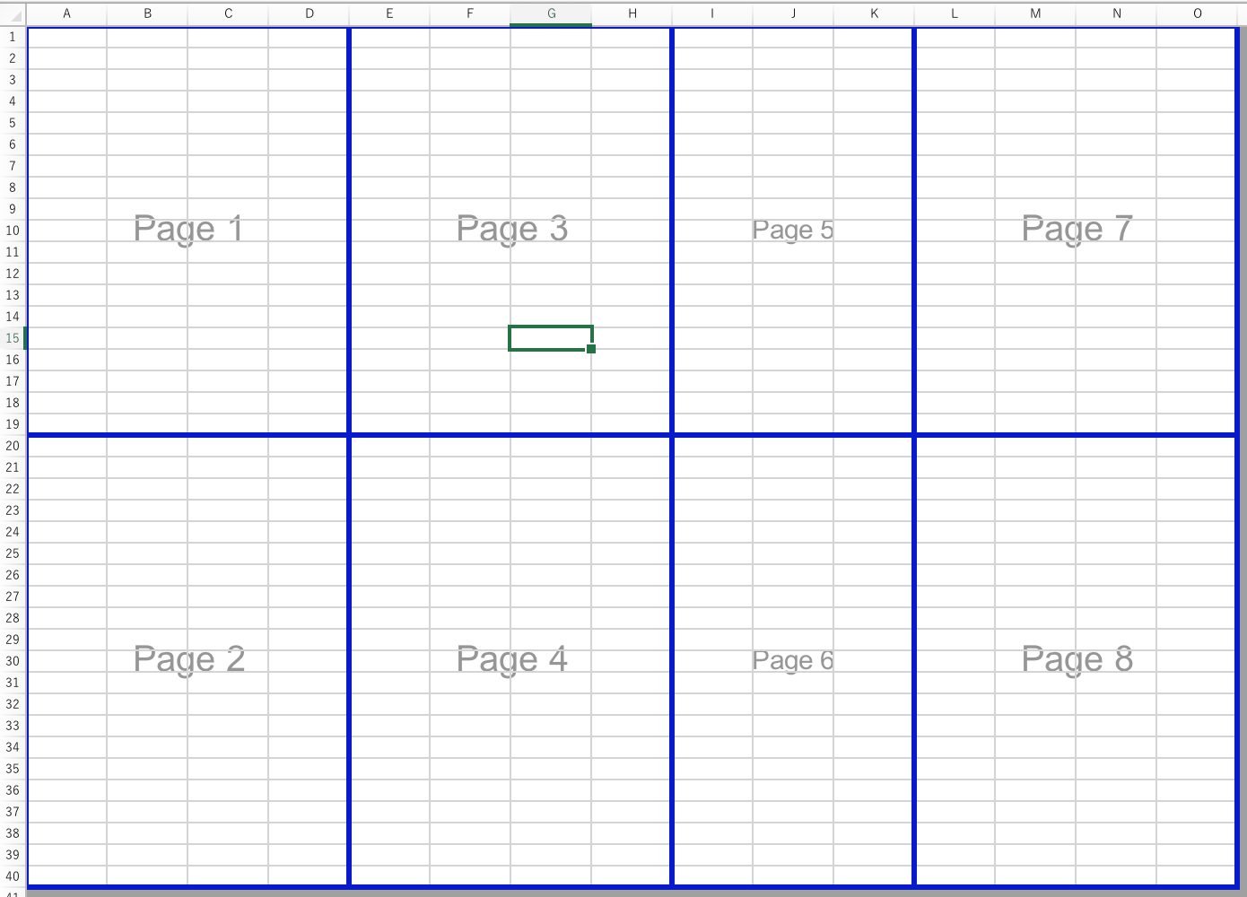 Page Break Previewing showing 8 pages