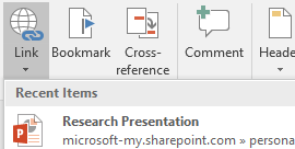 Insert recent links