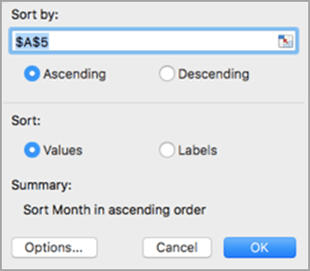Choose a sort order