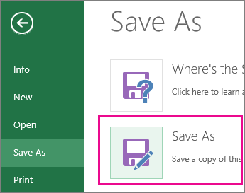 Save As command on the File tab