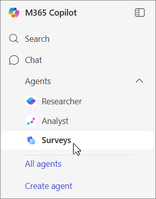 Enter survey agent