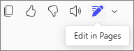Edit in Pages button in Microsoft 365 Copilot Pages