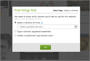 In GoDaddy First things first, select a domain from the dropdown