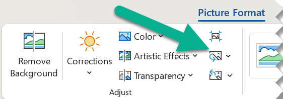 Click the Format tab, and then click Change Picture