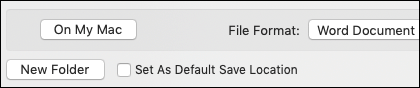 The Set as Default Location checkbox