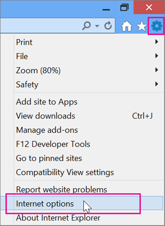 Tools > Internet options