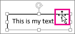 Cursor resting on a text box border changed into a four headed arrow