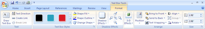 Text Box Tools Format tab image