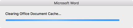 Clearing Office Document Cache progress bar