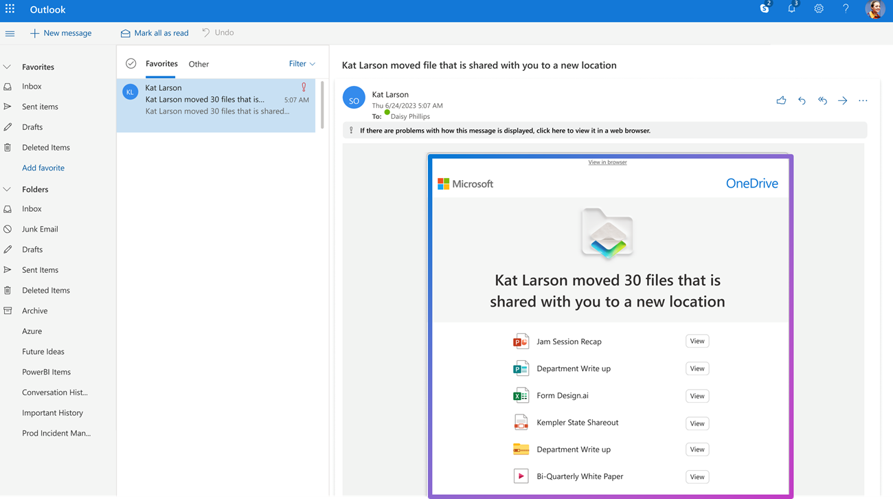 Collaborators will get one email when six or more files are moved